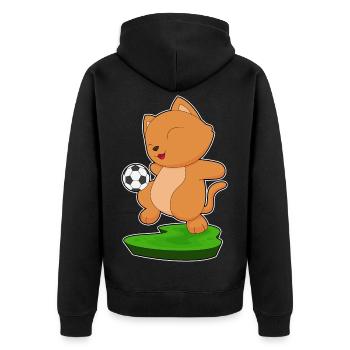 Chat Joueur De Football Football - Veste à capuche bio Premium Unisexe - noir - Dos - Nico (187cm)