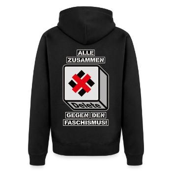TOUS ENSEMBLE CONTRE LE FASCISME - Veste à capuche bio Premium Unisexe - noir - Dos - Nico (187cm)