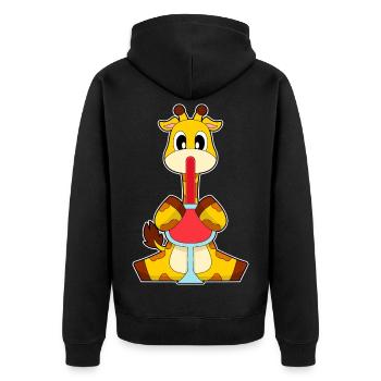 Giraffe Red Wine - Unisex Premium Organic Zip Hoodie - black - Back - Nico (187cm)