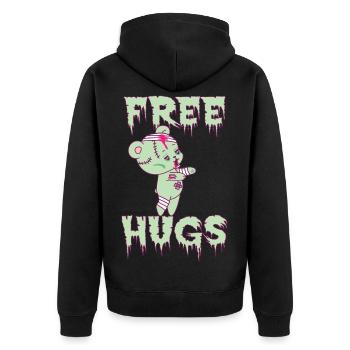 Funny Halloween Zombie Bear Cute Teddy Bear - Unisex Premium Organic Zip Hoodie - black - Back - Nico (187cm)