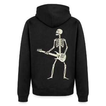 Squelette drôle jouant de la guitare Fans de rock and roll - Veste à capuche bio Premium Unisexe - noir - Dos - Nico (187cm)