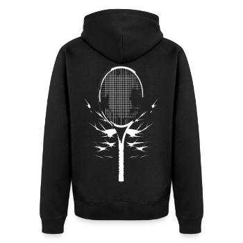 Sketch de raquette de tennis - Veste à capuche bio Premium Unisexe - noir - Dos - Nico (187cm)