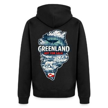 Groenland Danemark États-Unis Animaux polaires Baleine Ours Drôle - Veste à capuche bio Premium Unisexe - noir - Dos - Nico (187cm)