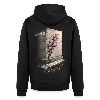 Fleurs de cerisier Sakura Fleurs de cerisier - Veste à capuche bio Premium Unisexe - noir - Dos - Nico (187cm)
