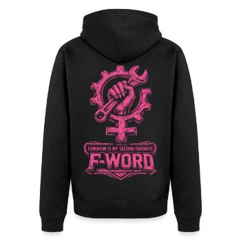 Feminism Feminist Feminist - Unisex Premium Organic Zip Hoodie - black - Back - Nico (187cm)