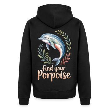 Trouvez votre motivation marsouin - Veste à capuche bio Premium Unisexe - noir - Dos - Nico (187cm)