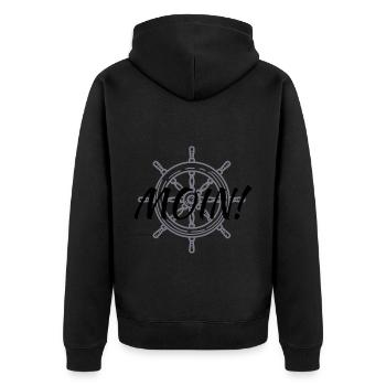 Moin - Unisex Premium Bio Zip Hoodie - Schwarz - Hinten - Nico (187cm)