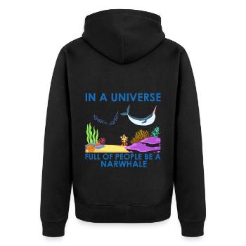 Narval Licorne Baleine Baleines Mer Océan Biologie - Veste à capuche bio Premium Unisexe - noir - Dos - Nico (187cm)