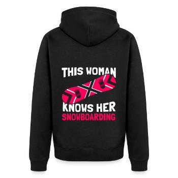Snowboard Snowboarder Snowboarding - Unisex Premium Organic Zip Hoodie - black - Back - Nico (187cm)
