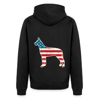 4th of July Great Dane American Flag Dog USA - Unisex Premium Organic Zip Hoodie - black - Back - Nico (187cm)