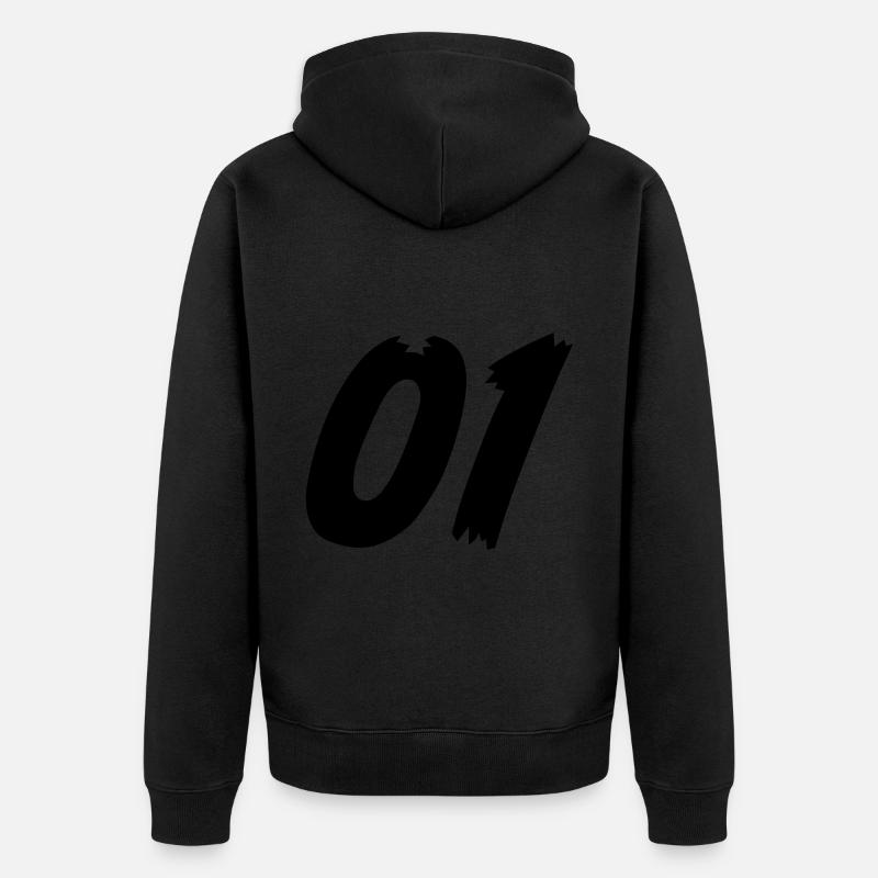 01 - Équipe - Veste à capuche bio Premium Unisexe - noir