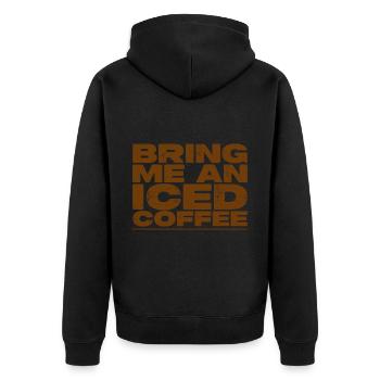 Bring Me An Iced Coffee 2 - Unisex Premium Organic Zip Hoodie - black - Back - Nico (187cm)
