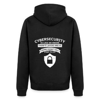 Cybersecurity Design for Hackers and Cyber Security - Unisex Premium Organic Zip Hoodie - black - Back - Nico (187cm)