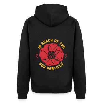 Physik Physiker - Unisex Premium Bio Zip Hoodie - Schwarz - Hinten - Nico (187cm)