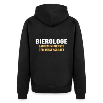 bier biergarten bierologe trinkspruch - Unisex Premium Bio Zip Hoodie - Schwarz - Hinten - Nico (187cm)