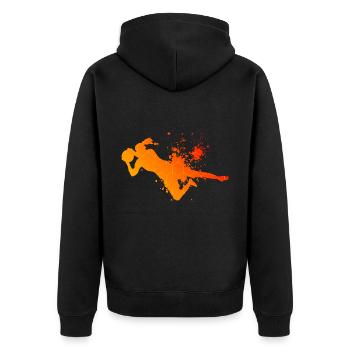 Football Football Footballer Footballer - Unisex Premium Organic Zip Hoodie - black - Back - Nico (187cm)