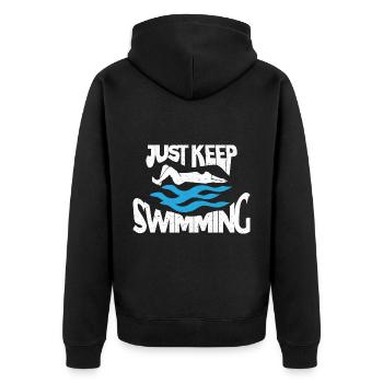 Swimmers Swimming 50 meters track Breaststroke - Unisex Premium Organic Zip Hoodie - black - Back - Nico (187cm)