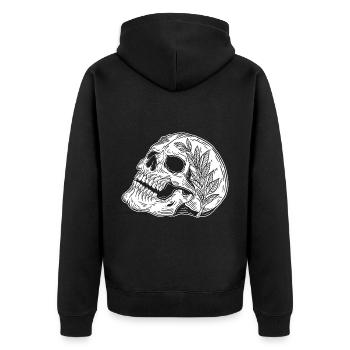 Skull Skull Horror Skeleton Halloween Metal - Unisex Premium Organic Zip Hoodie - black - Back - Nico (187cm)
