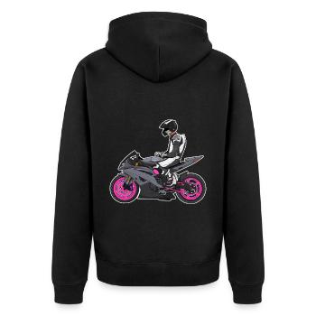 Moto Lifestyle / Moto / Moto motard - Veste à capuche bio Premium Unisexe - noir - Dos - Nico (187cm)