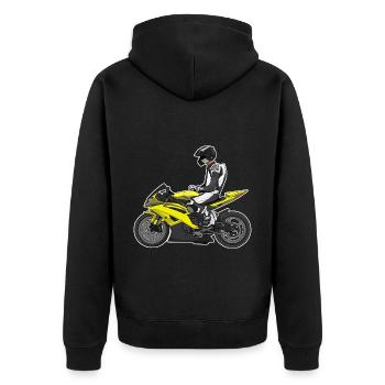 Moto Lifestyle / Moto / Moto motard - Veste à capuche bio Premium Unisexe - noir - Dos - Nico (187cm)