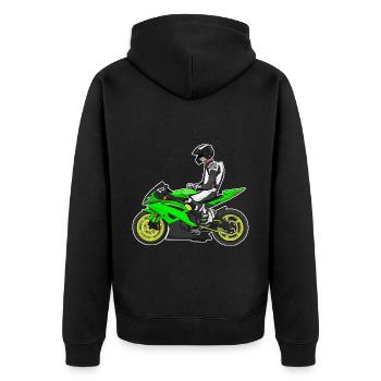 Moto Lifestyle / Moto / Moto motard - Veste à capuche bio Premium Unisexe - noir - Dos - Nico (187cm)