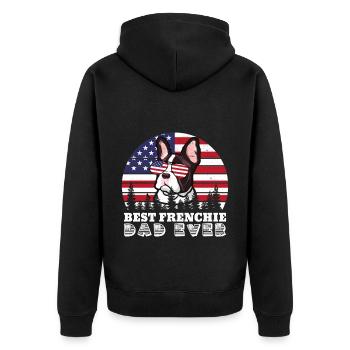 Meilleur papa Frenchie de tous les temps Français Bulldog Papa - Veste à capuche bio Premium Unisexe - noir - Dos - Nico (187cm)