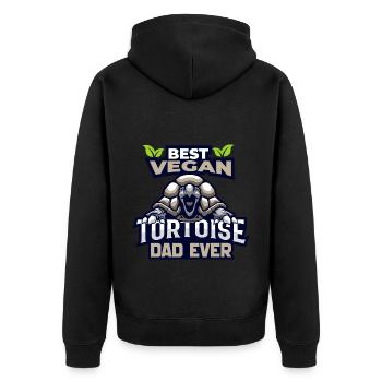 Tortoise - Unisex Premium Organic Zip Hoodie - black - Back - Nico (187cm)