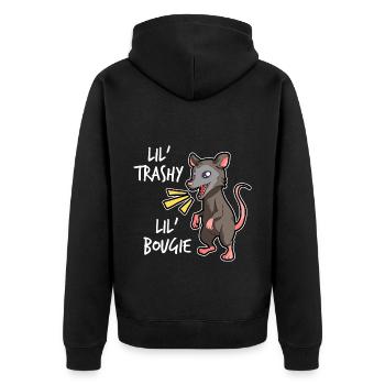 Opossum Spruch für Tierliebhaber und Possum - Unisex Premium Bio Zip Hoodie - Schwarz - Hinten - Nico (187cm)