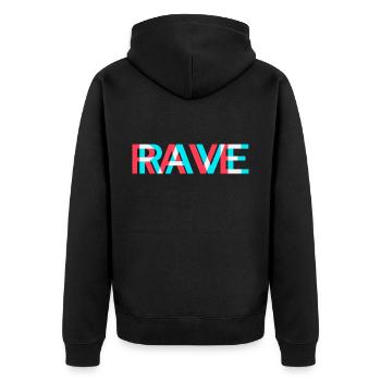 Techno Rave Electro Music Trance House Festival - Veste à capuche bio Premium Unisexe - noir - Dos - Nico (187cm)