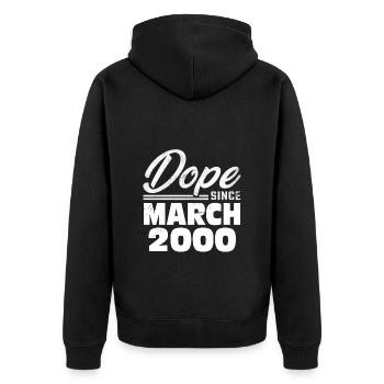 23ème anniversaire Mars millésime 2000 - Veste à capuche bio Premium Unisexe - noir - Dos - Nico (187cm)