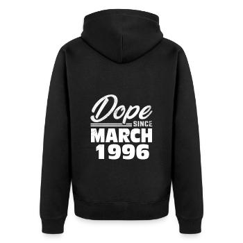 27th birthday March Vintage 1996 Vintage - Unisex Premium Organic Zip Hoodie - black - Back - Nico (187cm)
