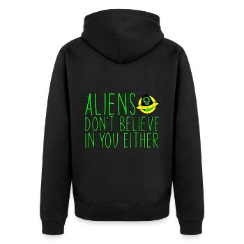 Les extraterrestres ne croient pas en vous non plus 3 - Veste à capuche bio Premium Unisexe - noir - Dos - Nico (187cm)