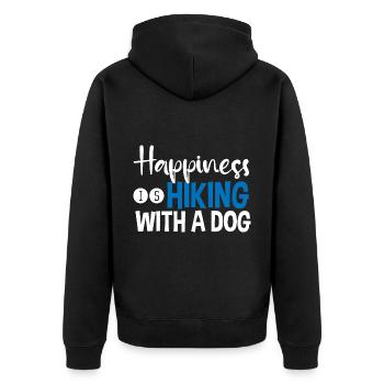 Happiness Is Hiking With A Dog - Unisex Premium Organic Zip Hoodie - black - Back - Nico (187cm)