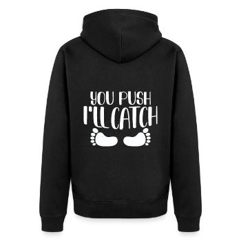 Tu pousses je vais attraper 4 - Veste à capuche bio Premium Unisexe - noir - Dos - Nico (187cm)