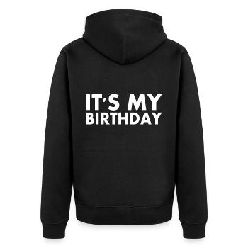 It's my birthday - Veste à capuche bio Premium Unisexe - noir - Dos - Nico (187cm)
