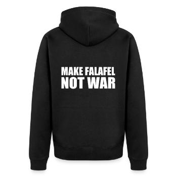 Make falafel not war - Veste à capuche bio Premium Unisexe - noir - Dos - Nico (187cm)