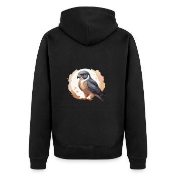 Faucon pèlerin Cool Falk aux couleurs de la palette - Veste à capuche bio Premium Unisexe - noir - Dos - Nico (187cm)