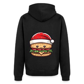 Burger Noël Bande Dessinée - Veste à capuche bio Premium Unisexe - noir - Dos - Nico (187cm)