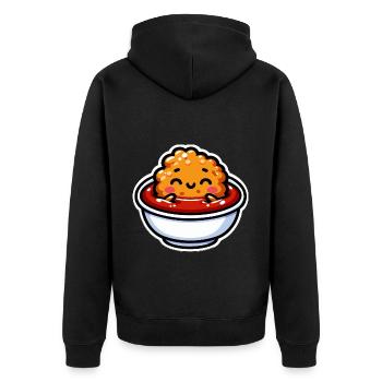 Chicken Nuggets Cute Chicken Nugget - Unisex Premium Organic Zip Hoodie - black - Back - Nico (187cm)