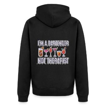 I'm A Bartender Not Therapist 4 - Unisex Premium Organic Zip Hoodie - black - Back - Nico (187cm)