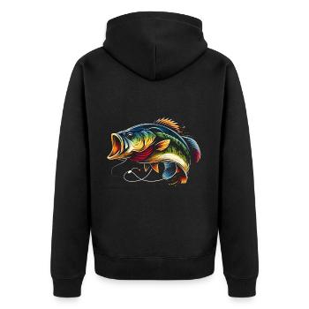 Poisson bar - Veste à capuche bio Premium Unisexe - noir - Dos - Nico (187cm)