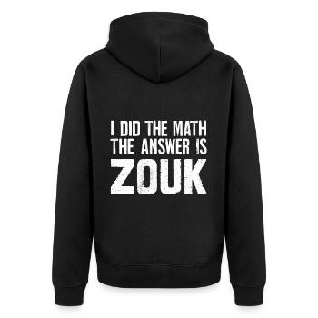 Zouk Dance Gift - Unisex Premium Organic Zip Hoodie - black - Back - Nico (187cm)