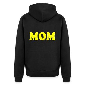 Mom - Unisex Premium Bio Zip Hoodie - Schwarz - Hinten - Nico (187cm)