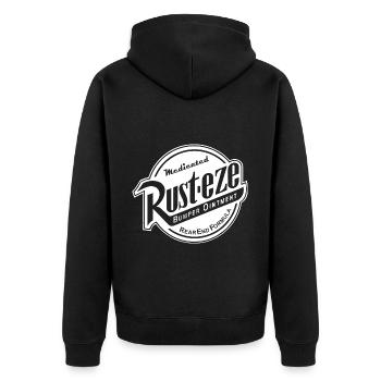 Rusteze Medicated Rost-eze Stoßstange Salbe, - Unisex Premium Bio Zip Hoodie - Schwarz - Hinten - Nico (187cm)