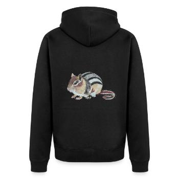 Chipmunk Chipmunk Cheek Squirrel Burunduk - Unisex Premium Organic Zip Hoodie - black - Back - Nico (187cm)
