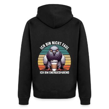 Ich Bin Nicht Faul Taube Tauben Taubenzüchter - Unisex Premium Bio Zip Hoodie - Schwarz - Hinten - Nico (187cm)