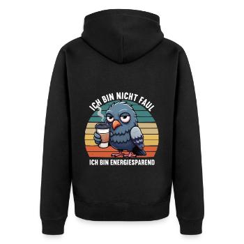 Ich Bin Nicht Faul Taube Tauben Taubenzüchter - Unisex Premium Bio Zip Hoodie - Schwarz - Hinten - Nico (187cm)