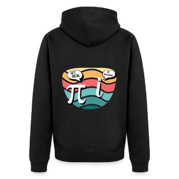 Humour mathématique Pi vs. nombre imaginaire - Veste à capuche bio Premium Unisexe - noir - Dos - Nico (187cm)