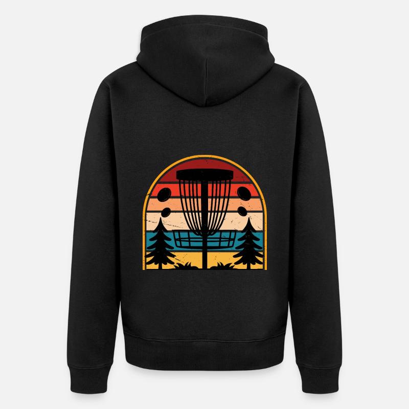 Disc Golf - Unisex Premium Bio Zip Hoodie - Schwarz