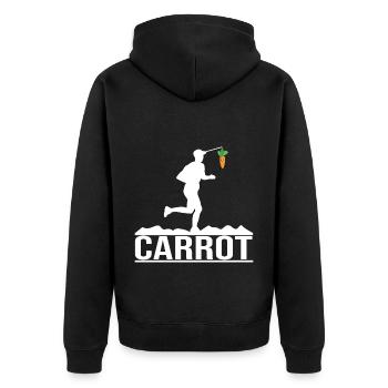 Marathon - Unisex Premium Bio Zip Hoodie - Schwarz - Hinten - Nico (187cm)